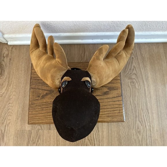 VTG Stuffed Moose Hanging Wall‎ Decor “Chocolate Moose” 15” L